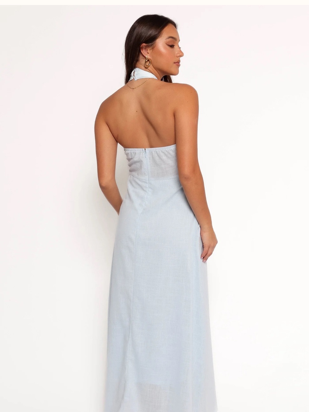 Light Blue Halter Maxi Dress - - Picture 13 of 15
